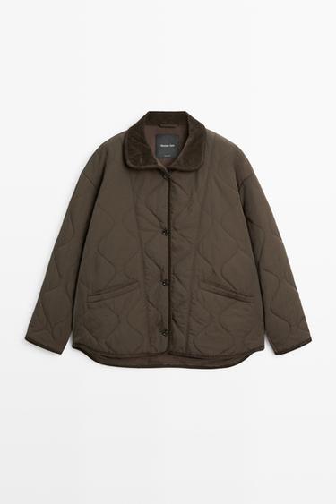 Zara Jacket with wavy stitching detail - Brown - Image 0