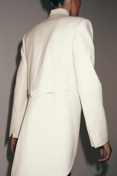 BLAZER LONGUE SANS REVERS ZW COLLECTION - Beige clair de Zara - Image 4