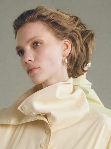 Zara 100% cotton jacket with button details - Ecru