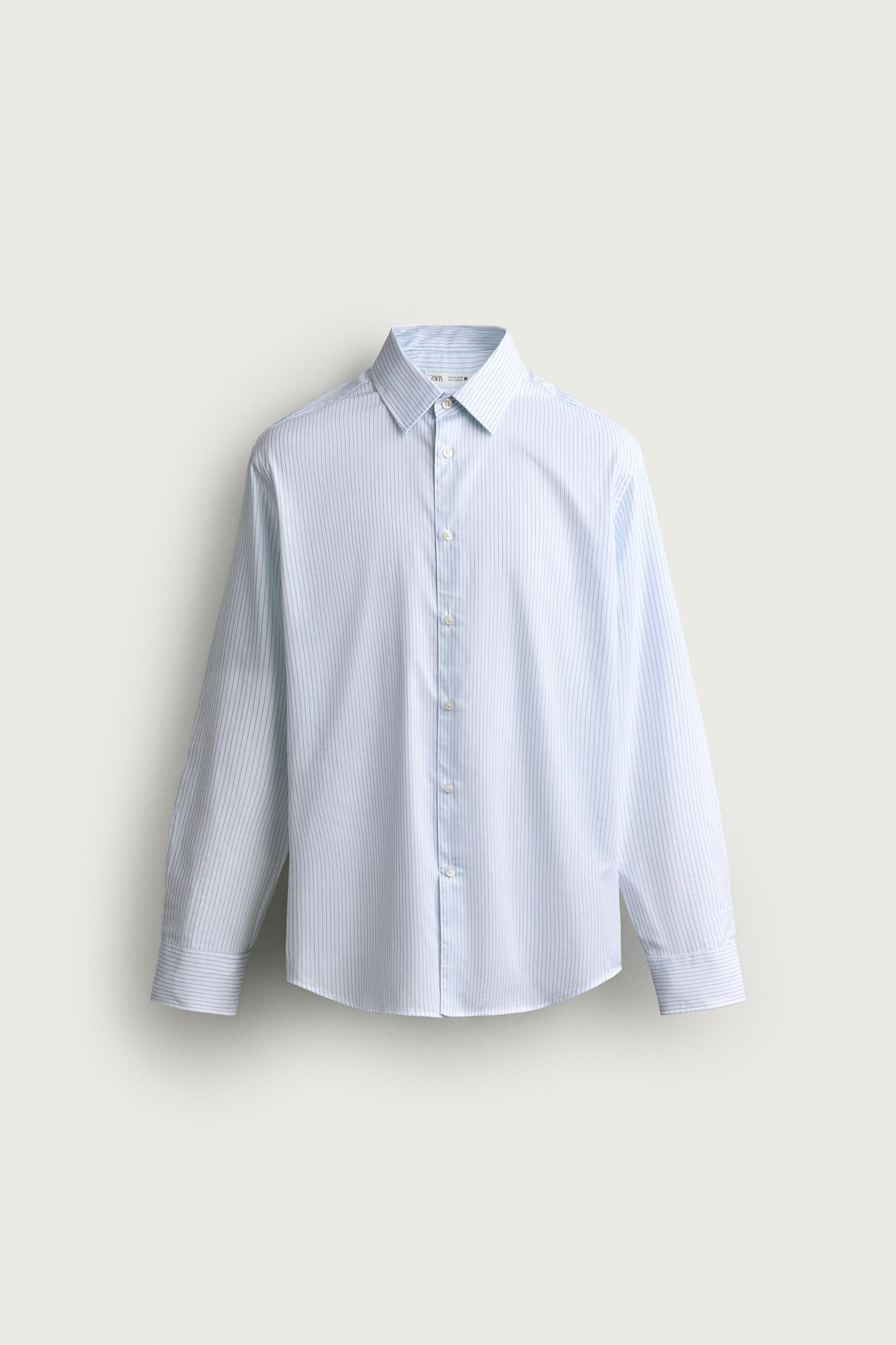 STRUCTURED REGULAR FIT SHIRT — Green stripe