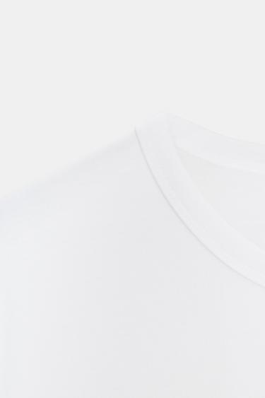 T-SHIRT ASYMÉTRIQUE À MANCHES COURTES - Blanc de Zara - Image 8