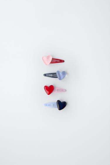 PACK CUATRO PINZAS CORAZÓN - Rojo de Zara