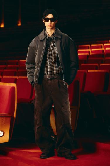 RELAXED FIT CARGO TROUSERS - Brown by Zara