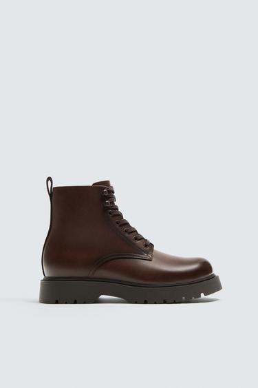 BOTA CORDONES VOLUMEN - Marrón de Zara