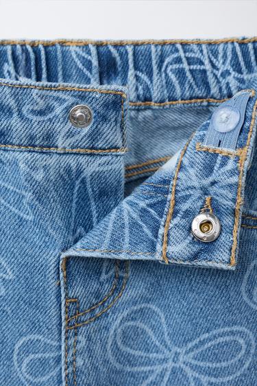 RIBBON STRAIGHT-LEG JEANS - Blue by Zara - Image 2