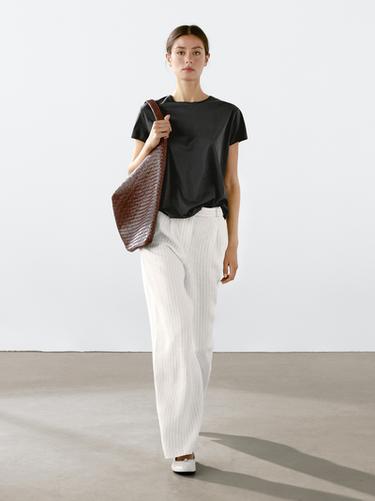 Zara 100% cotton short sleeve T-shirt - Charcoal gray