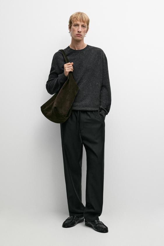 Zara 100% wool jogger fit pants - Black - Image 0