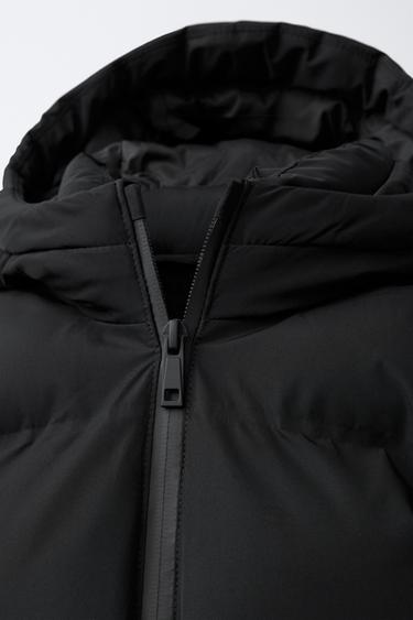 WATER-REPELLENT HOODED PADDED JACKET - Black by Zara - Image 4