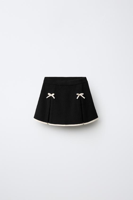 SAIA DE TRICÔ COM LAÇOS - Preto da Zara - Imagem 0