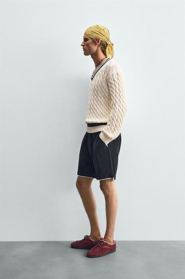 CABLE-KNIT SWEATER - Ecru by Zara - Image 3