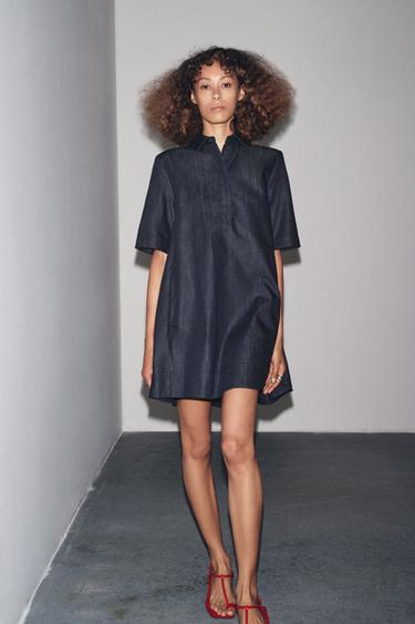 ZW COLLECTION DENIM MINI DRESS - Blue by Zara - Image 5