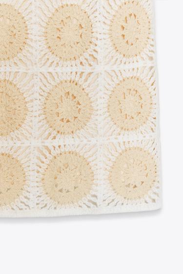 CROCHET SHORT DRESS - ecru-white by Zara - Image 7