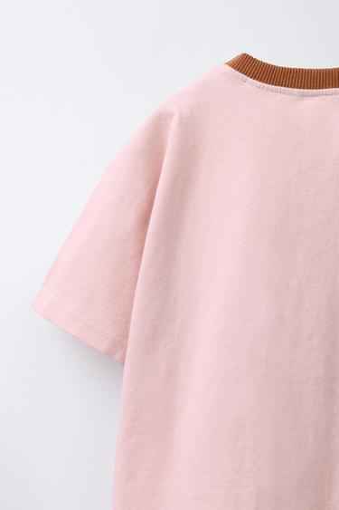 CONTRAST PRINT T-SHIRT - Pink by Zara - Image 3