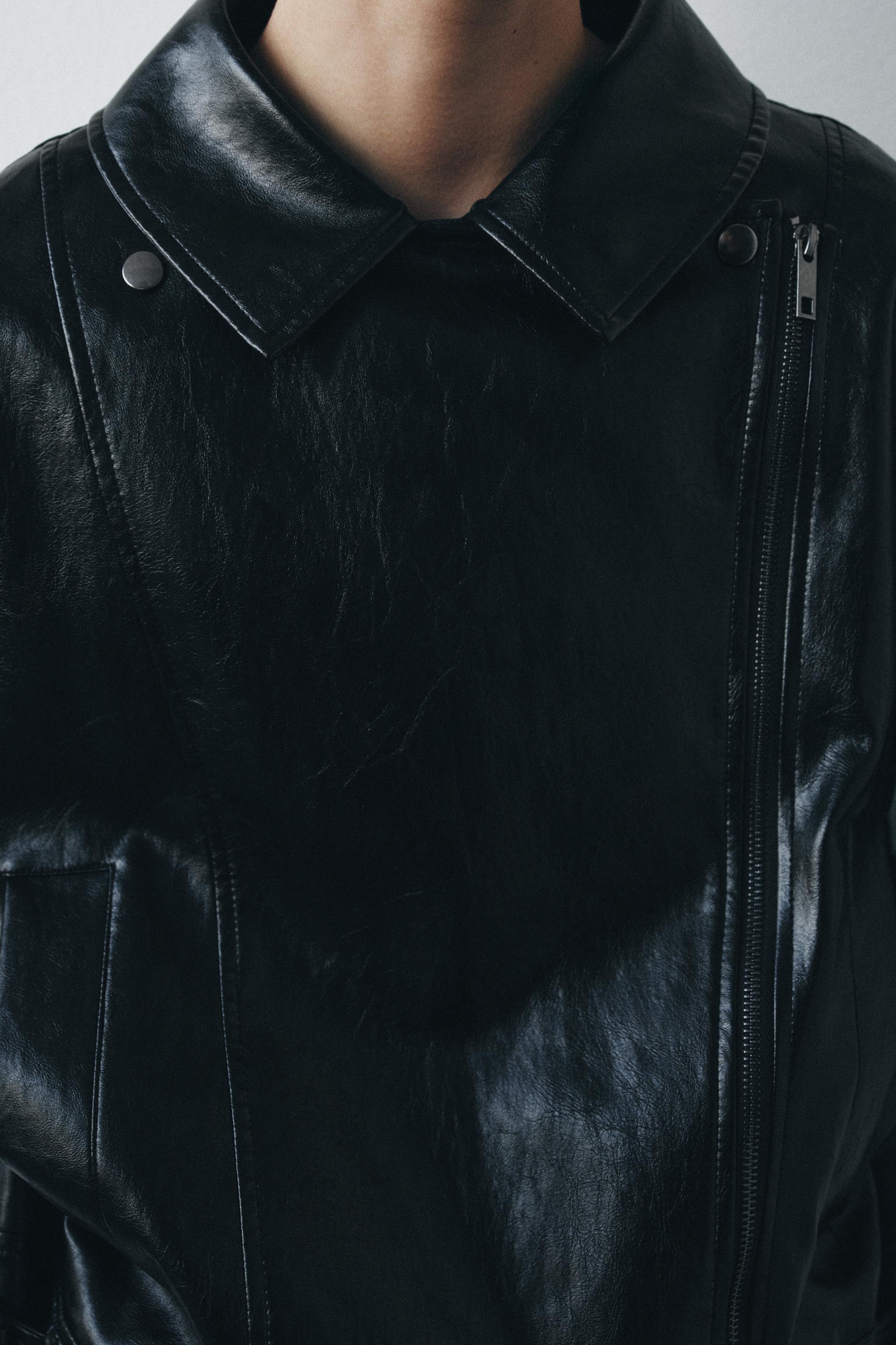 ZWコレクション フェイクレザージャケット - ブラック | ZARA Japan / 日本