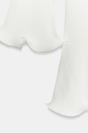 RIBBED KNIT DRESS WITH WAVY HEM - White by Zara - Image 5