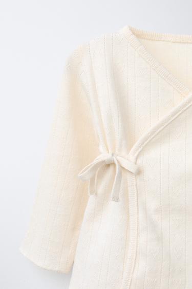 HEART POINTELLE NEWBORN SET AND POUCH - Butter by Zara - Image 2