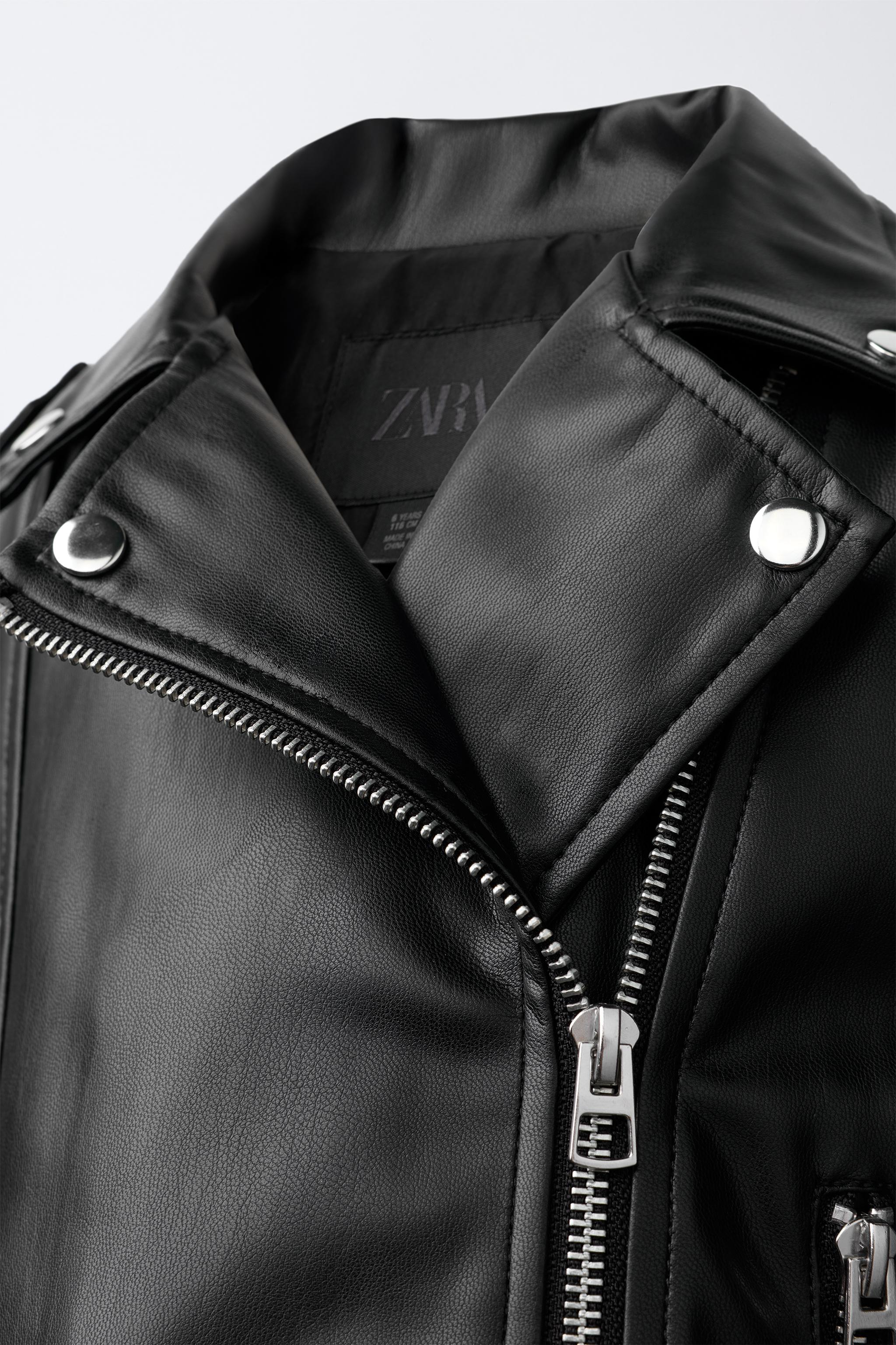 フェイクレザーバイカージャケット - ブラック | ZARA Japan / 日本