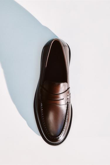 موكاسين جلدي بقناع - بني الخاص بـ Zara