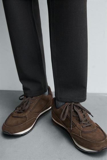 CASUAL LEATHER TRAINERS - Brown by Zara - Image 2