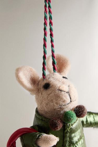 DÉCORATION SAPIN LAINE SOURIS SAC NOËL - Multicolore de Zara - Image 2
