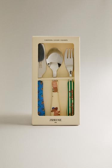 CHILDREN'S DOGGY CUTLERY SET (SET OF 3) - Multicoloured by Zara - Image 3