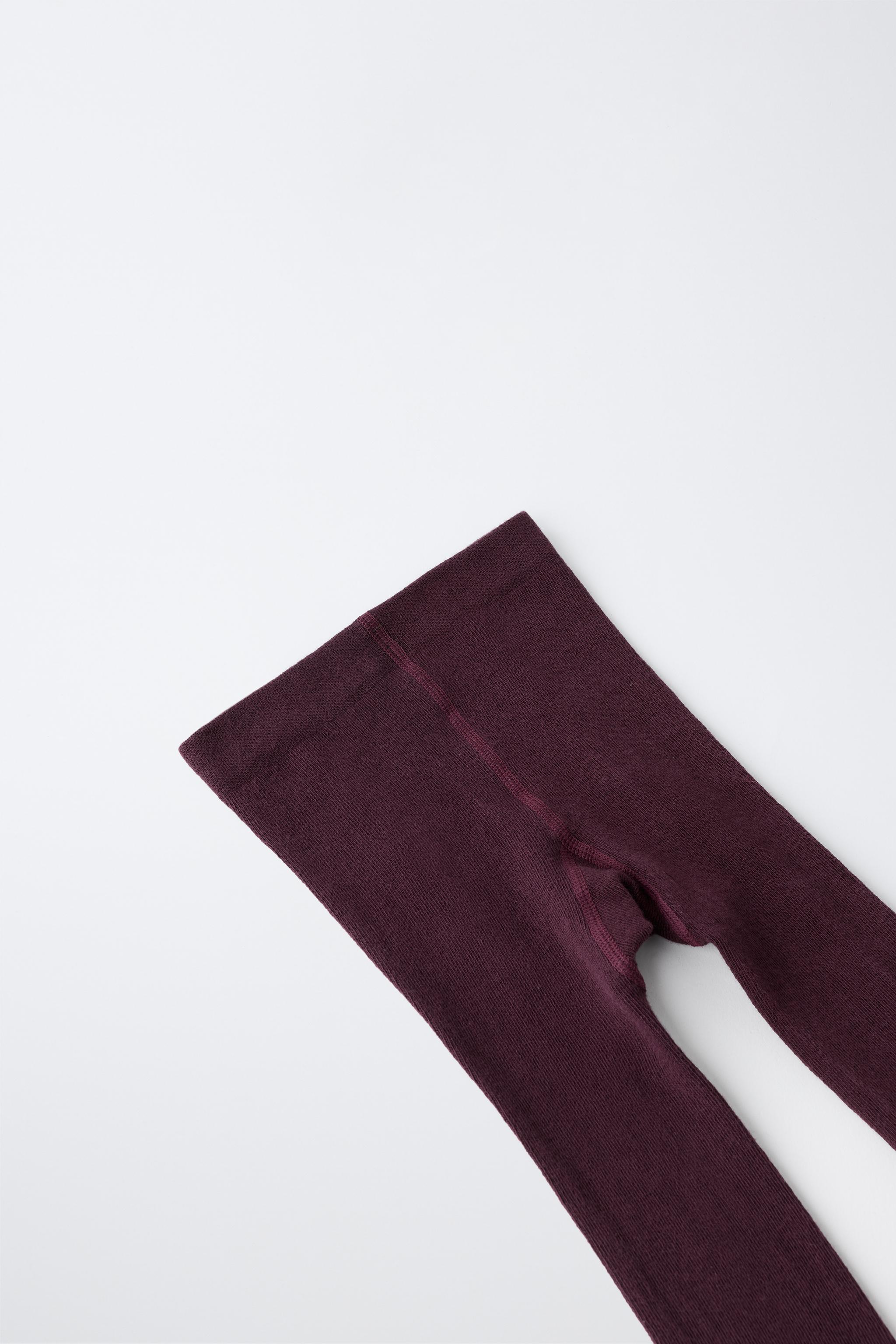 TWO-PACK SOLID TIGHTS — Dark pink