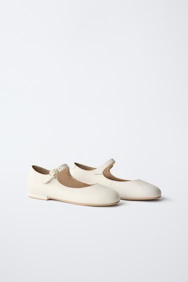 LEATHER SHOES - White by Zara - Image 1