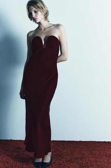 FLUWELEN GALAJURK LIMITED EDITION - DONKERROOD van Zara