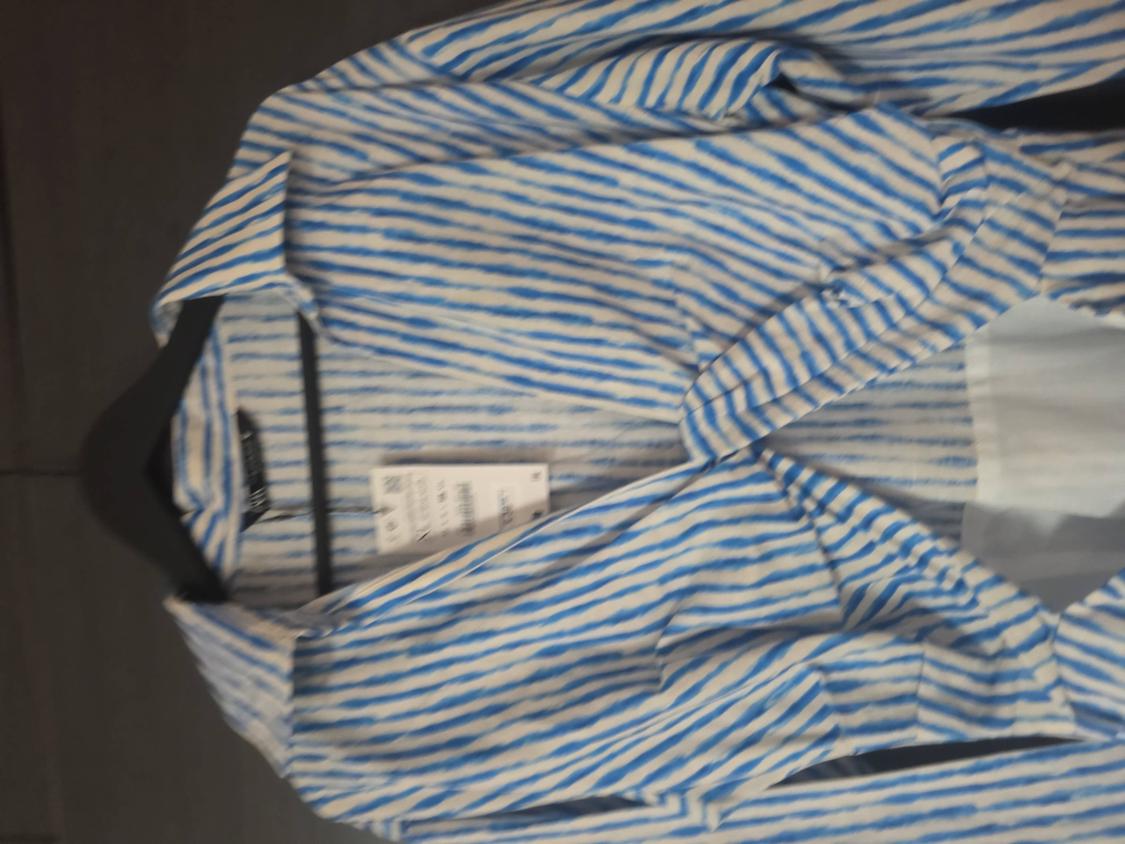 STRIPED LINEN BLEND DRESS WITH CUT-OUT DETAIL - Image 2