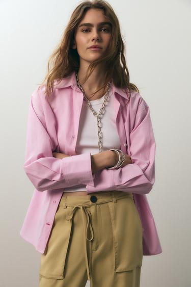 CAMISA OXFORD - Rosa / Blanco de Zara