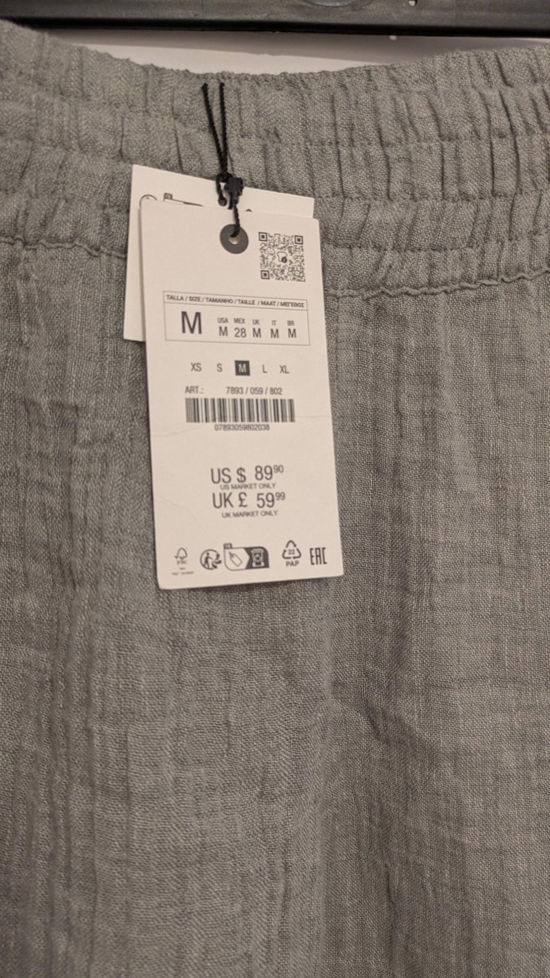 ZW COLLECTION 100% LINEN WIDE-LEG TROUSERS - Image 3