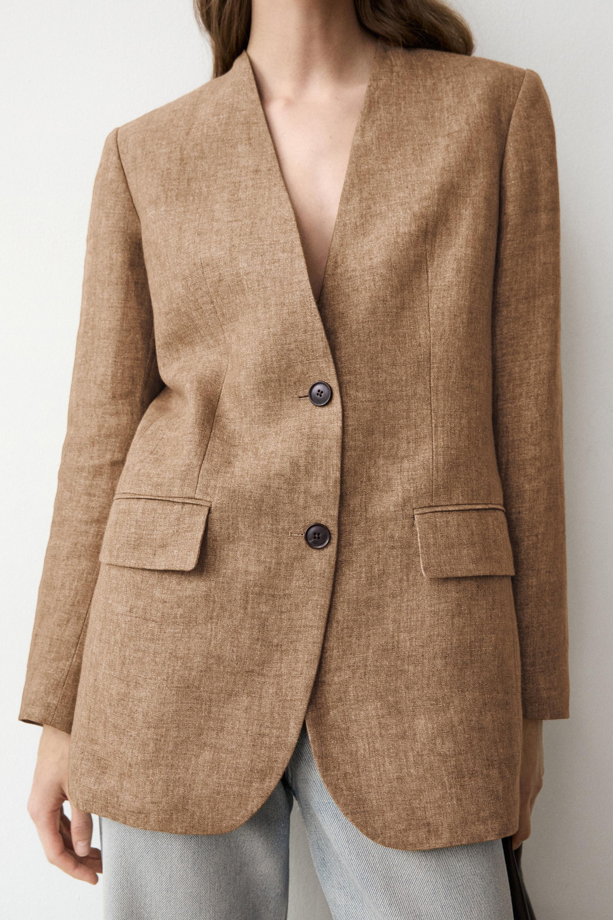 100% linen melange suit blazer