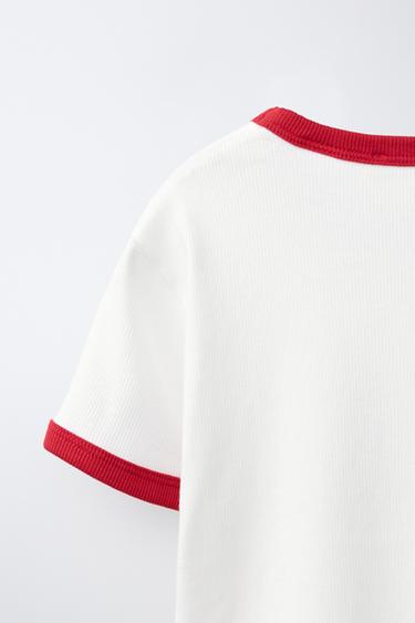 AGES 6-14 / FLORAL TEXT PYJAMAS - White / Red by Zara - Image 6