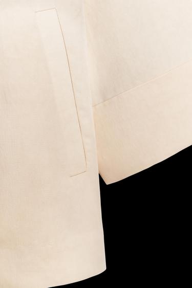 Zara DOUBLE-BREASTED FRENCH SLEEVE BLAZER - Ecru