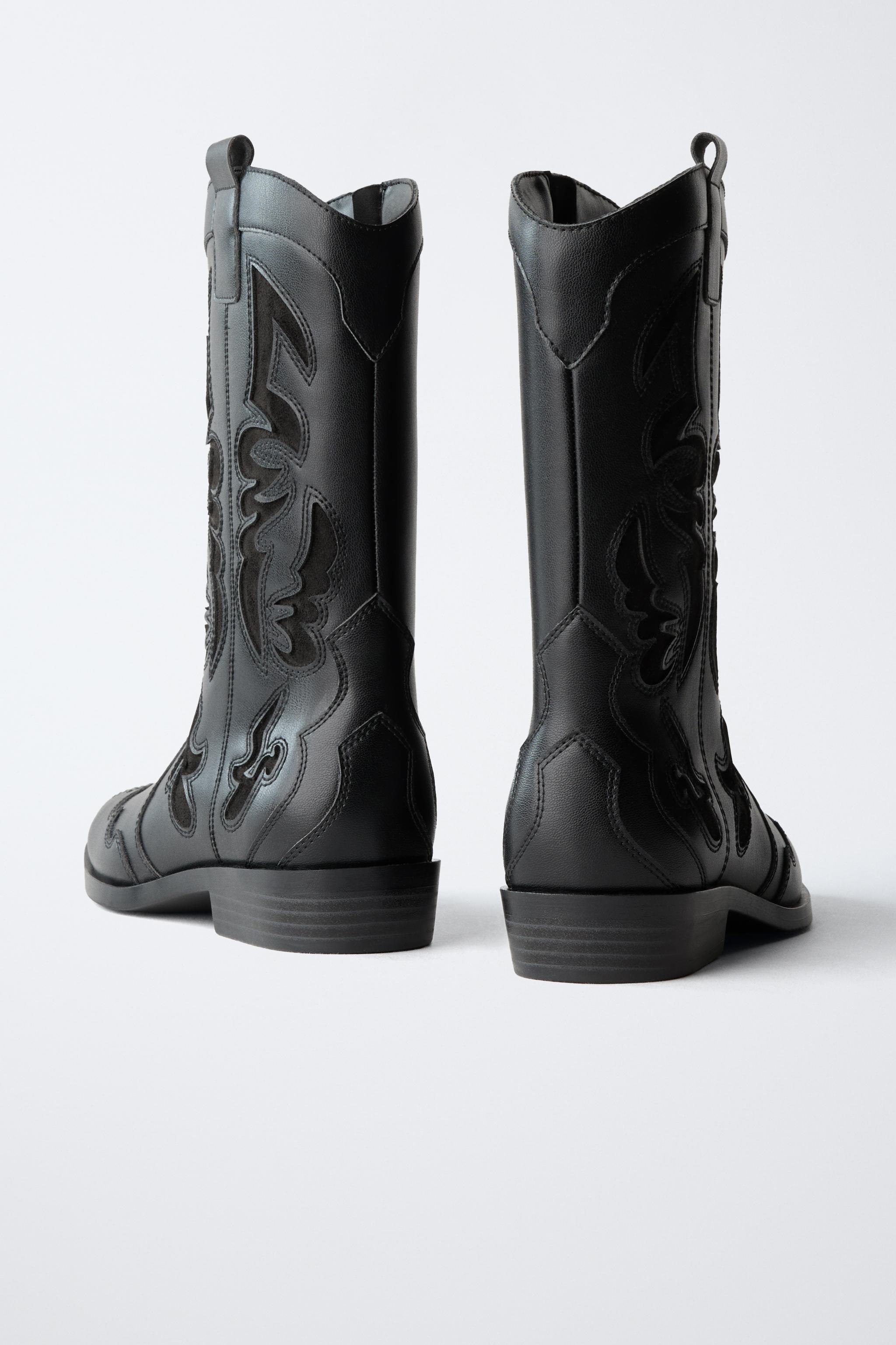靴 00s archive westernboots buckle sidegore COWBOY BOOTS - Black | ZARA Turkey