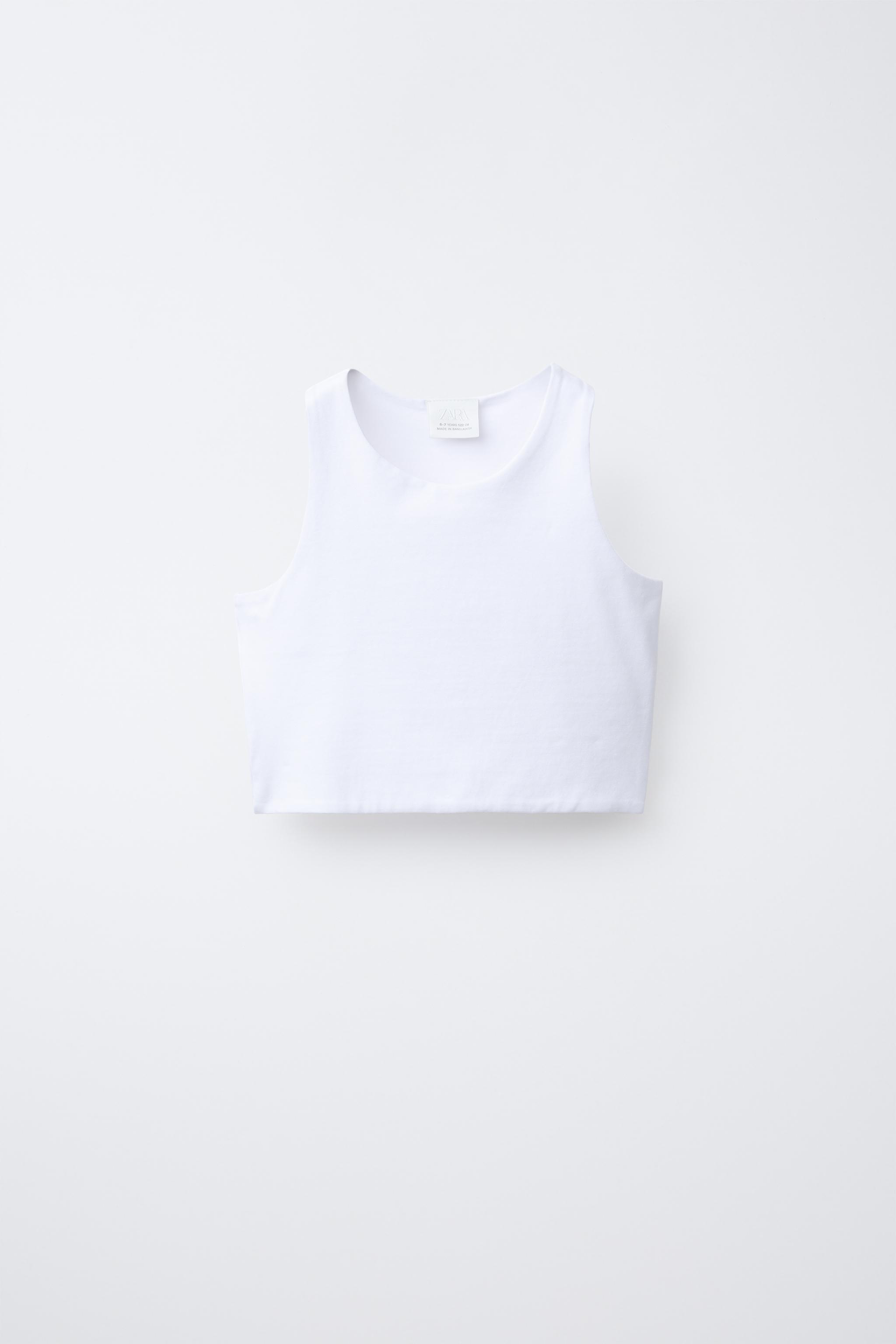 トップス SARA KOSZULKA Z METALIZOWANYM NADRUKIEM I KRÓTKIM RĘKAWEM