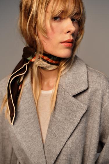 BLAZER DOUX CEINTURÉ - Sable / Chiné de Zara - Image 2