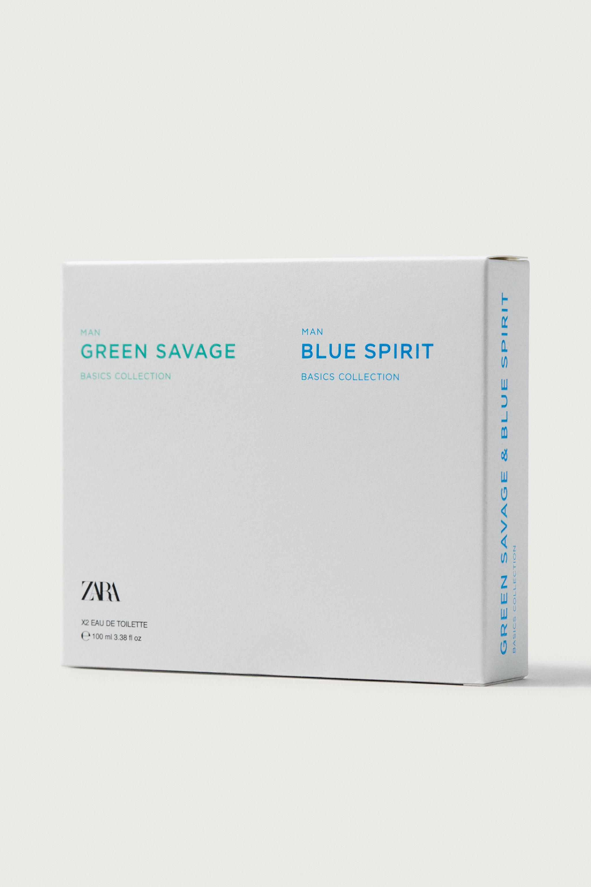 GREEN SAVAGE + BLUE SPIRIT EDT 2X100 ML (3.4 FL. OZ) — TINTED LEATHER