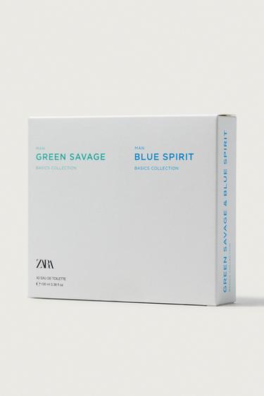 GREEN SAVAGE + BLUE SPIRIT EDT 2X100 ML (3.4 FL. OZ) — TINTED LEATHER 2