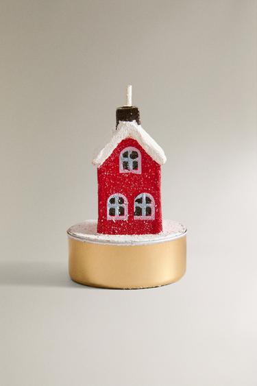 PACK OF MINI CHRISTMAS HOUSE CANDLES (PACK OF 6) - Red by Zara
