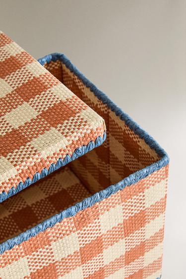 PANIER ENFANT À CARREAUX PLIABLE - Moutarde de Zara - Image 1