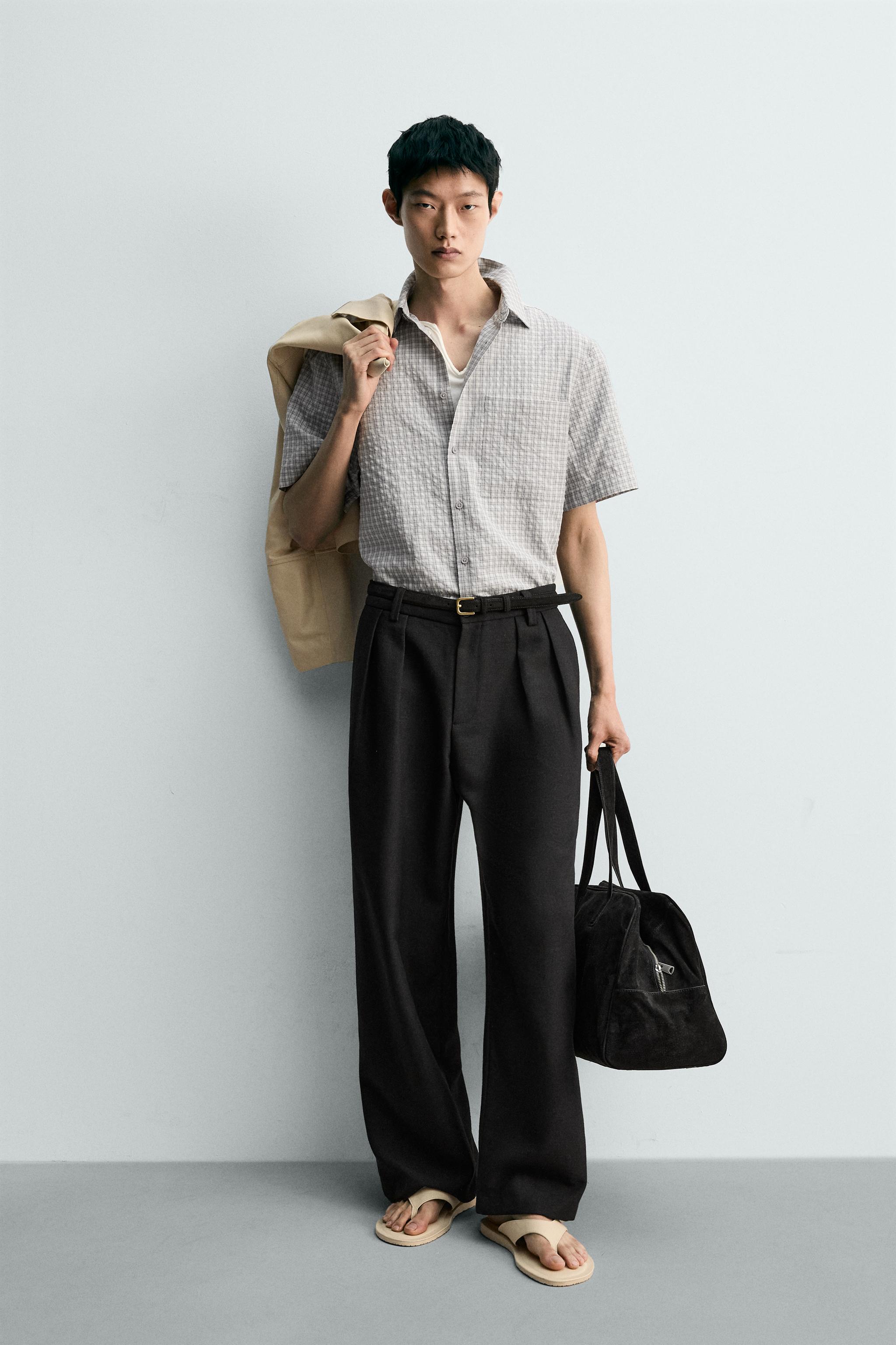 テクスチャーチェックシャツ - グレーマール | ZARA Japan / 日本