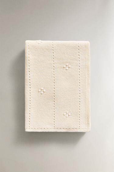 OPENWORK COTTON BABY BLANKET - Ecru by Zara - Image 3