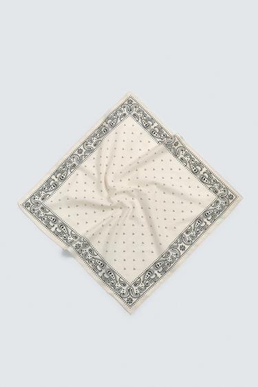 Zara PAISLEY PRINT BANDANA - Ecru