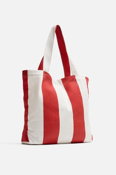 SAC SHOPPER EN TISSU - Rouge de Zara - Image 1