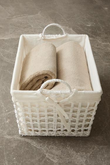 COȘ INTERIOR MATERIAL TEXTIL - Fildeș de la Zara