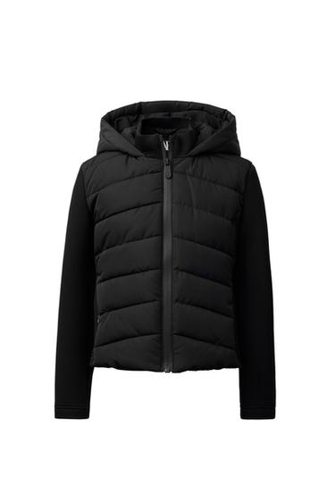 NEOPRENE-EFFECT SLEEVE PADDED JACKET - Black by Zara