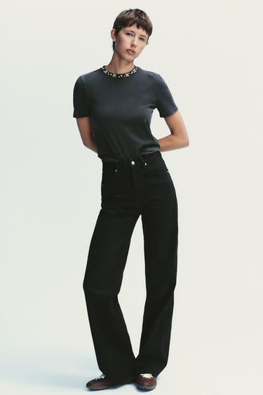 JEWEL FADED-EFFECT T-SHIRT - Grey by Zara