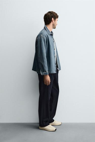 BOXY FIT DENIM SHIRT - Mid-blue by Zara - Image 3