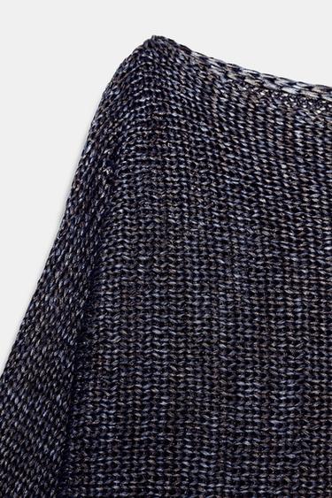 PULL EN MAILLE À MANCHES AMPLES - bleu/noir de Zara - Image 5